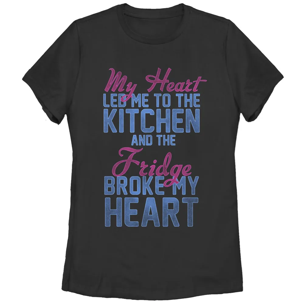 Women's CHIN UP Heart Led Me to Kitchen T-Shirt sold by Chin Up Apparel