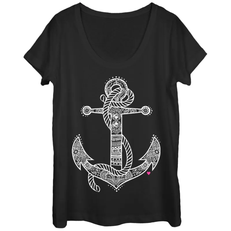 Women's CHIN UP Henna Anchor Scoop Neck sold by Chin Up Apparel