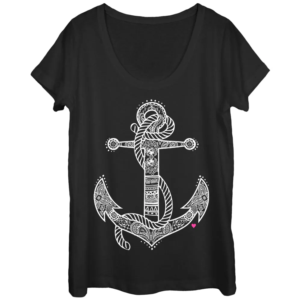Women's CHIN UP Henna Anchor Scoop Neck sold by Chin Up Apparel