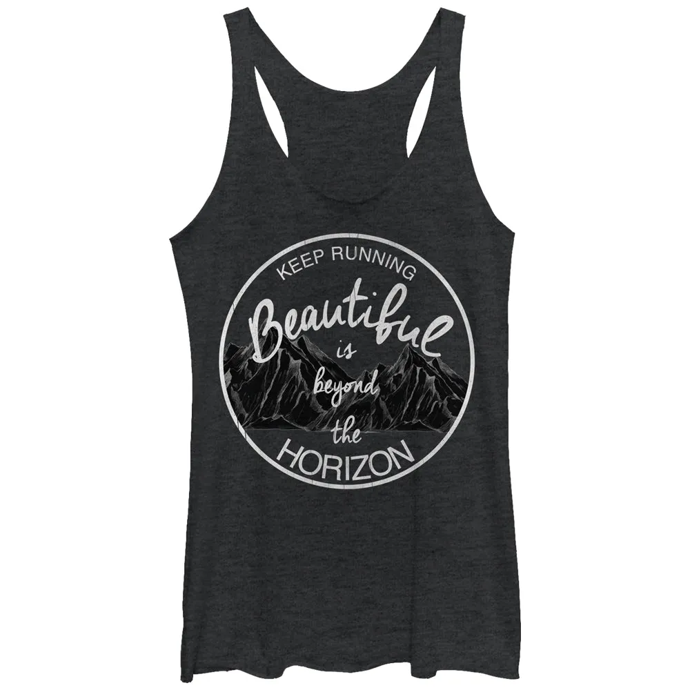 Women's CHIN UP Beautiful Beyond Horizon Racerback Tank Top sold by Chin Up Apparel