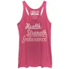 Women's CHIN UP Health Strength Endurance Racerback Tank Top sold by Chin Up Apparel