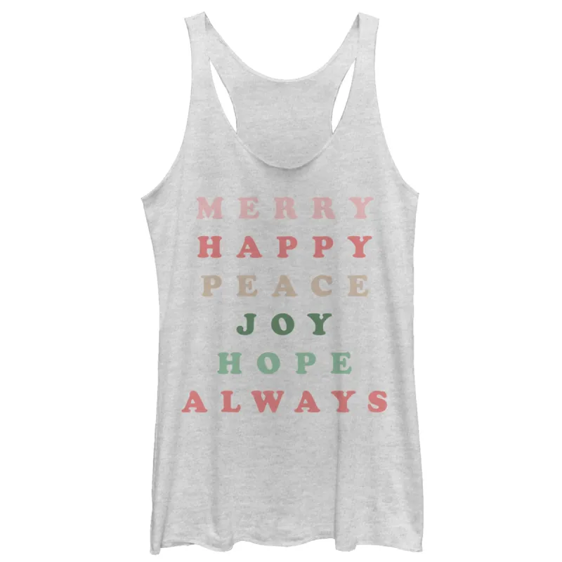 Women's CHIN UP Christmas Joy Always Racerback Tank Top sold by Chin Up Apparel