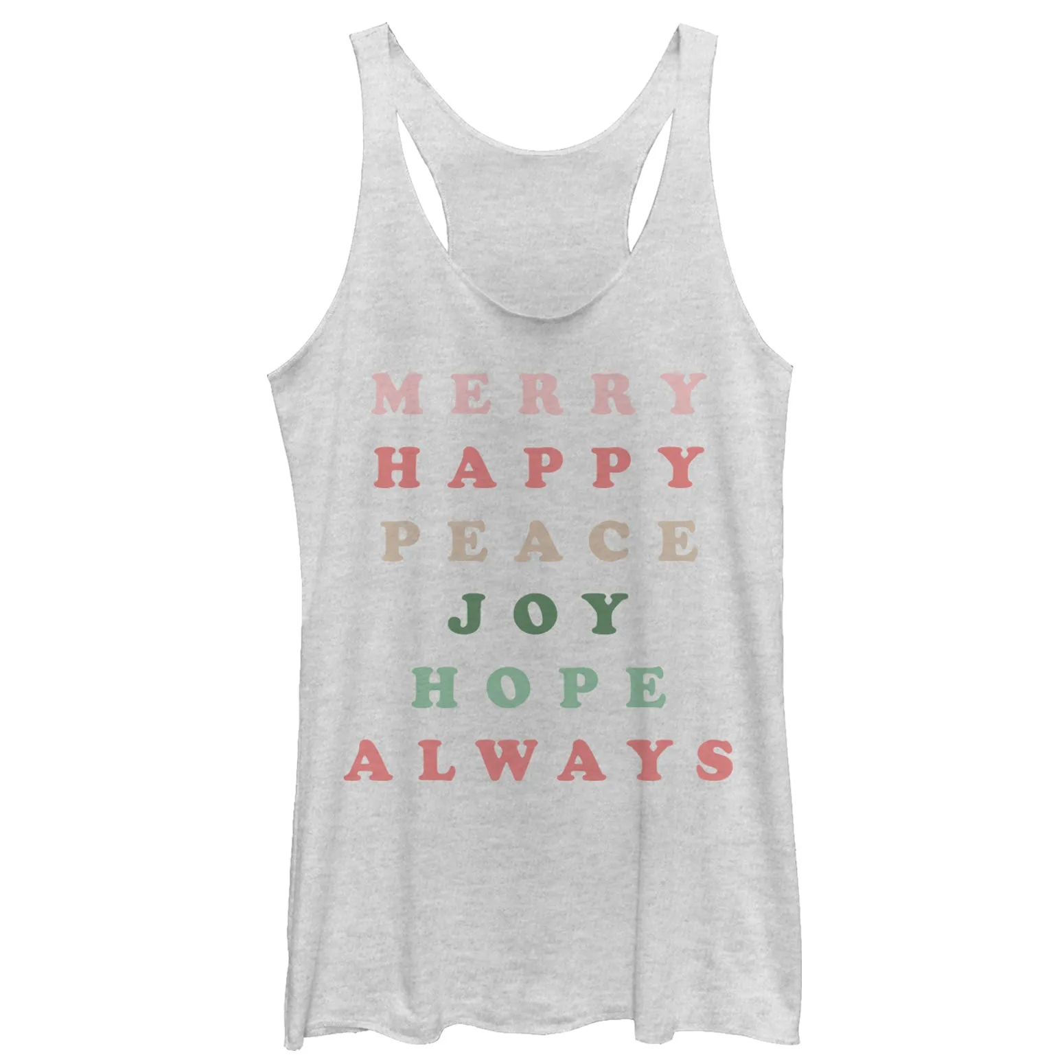 Women's CHIN UP Christmas Joy Always Racerback Tank Top sold by Chin Up Apparel