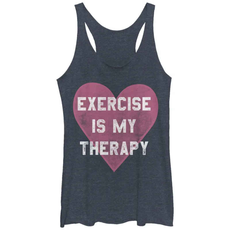 Women's CHIN UP Exercise is My Therapy Racerback Tank Top sold by Chin Up Apparel