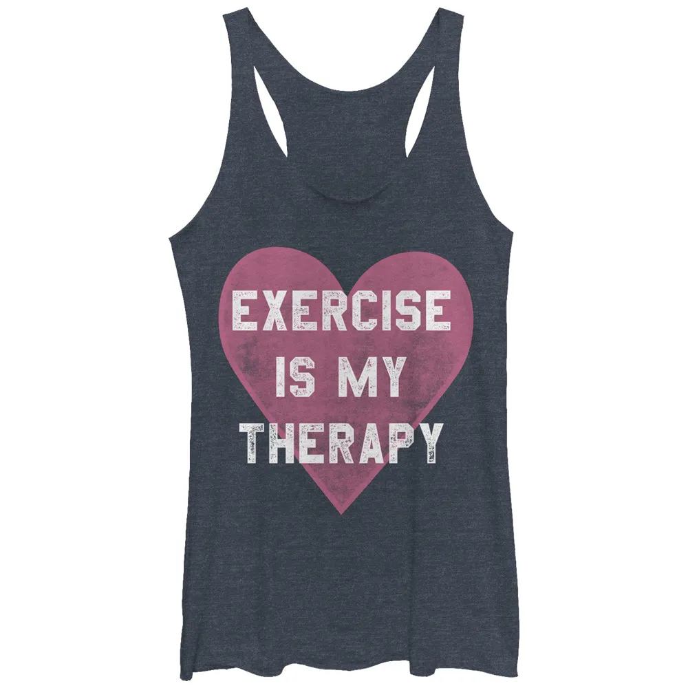 Women's CHIN UP Exercise is My Therapy Racerback Tank Top sold by Chin Up Apparel