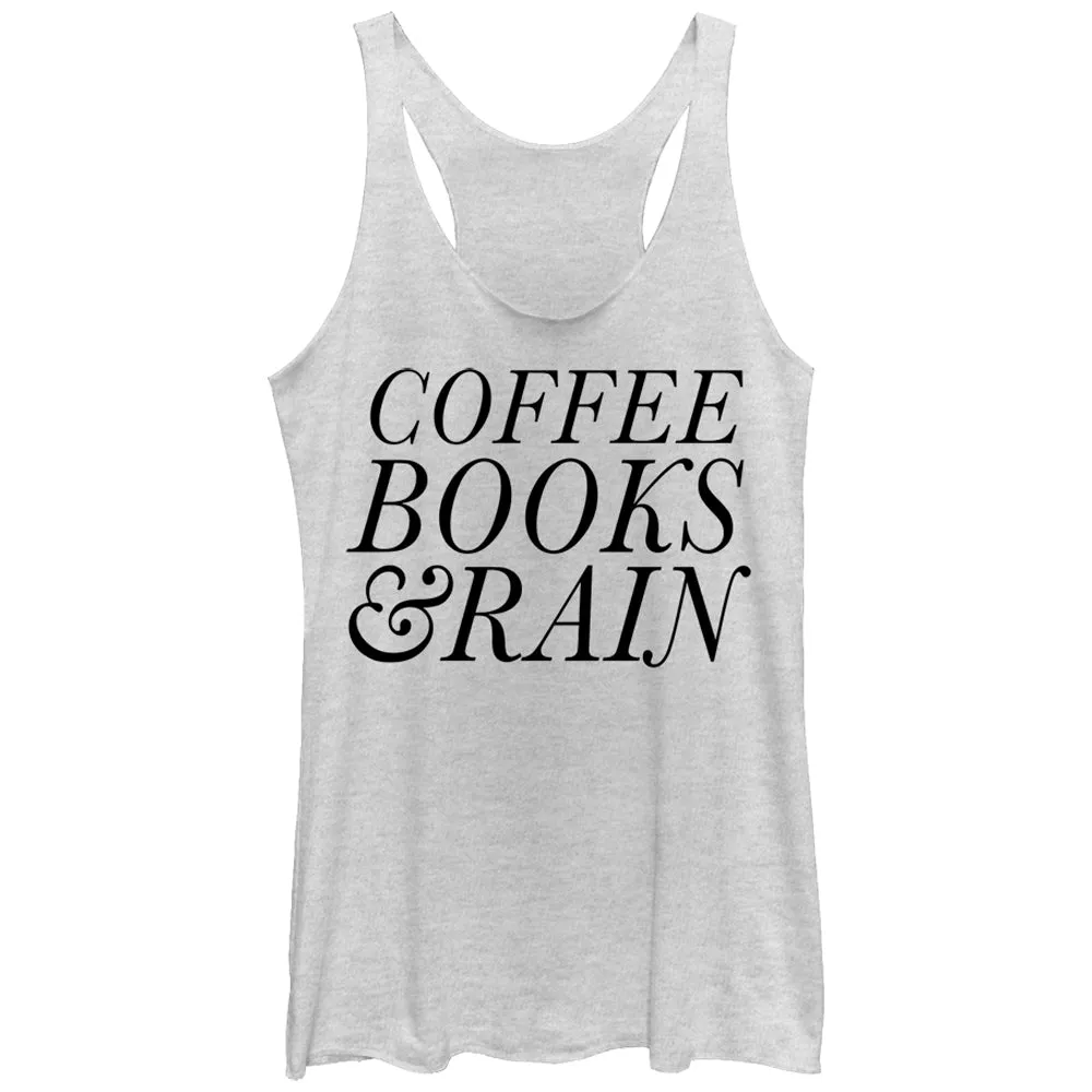 Women's CHIN UP Coffee Books and Rain Racerback Tank Top sold by Chin Up Apparel
