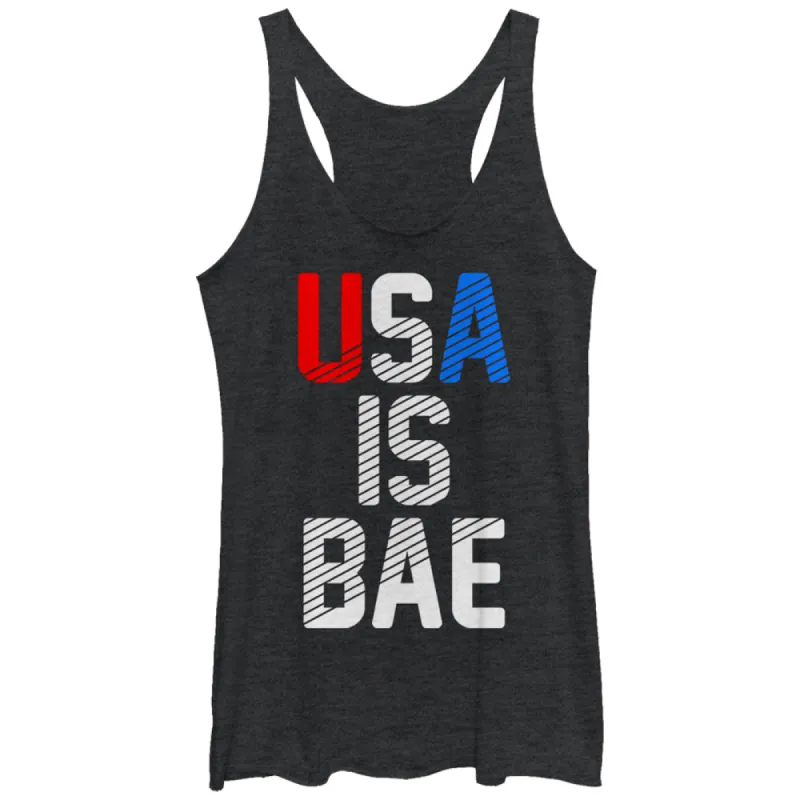 Women's CHIN UP 4th of July USA is BAE Racerback Tank Top sold by Chin Up Apparel