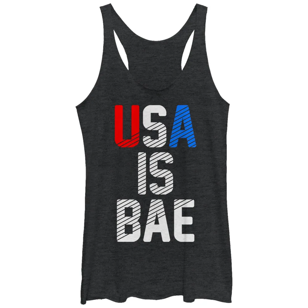 Women's CHIN UP 4th of July USA is BAE Racerback Tank Top sold by Chin Up Apparel
