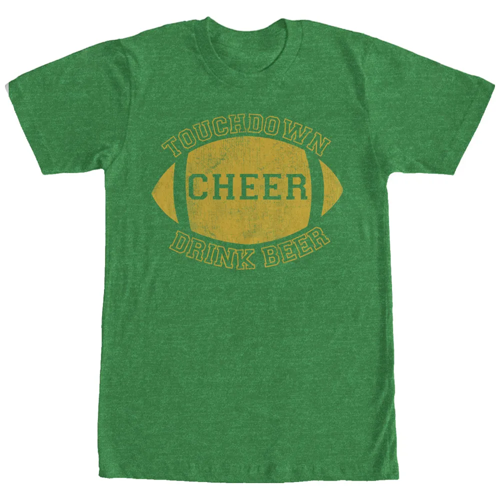 Men's CHIN UP Football Touchdown Cheer Drink Beer T-Shirt sold by Chin Up Apparel