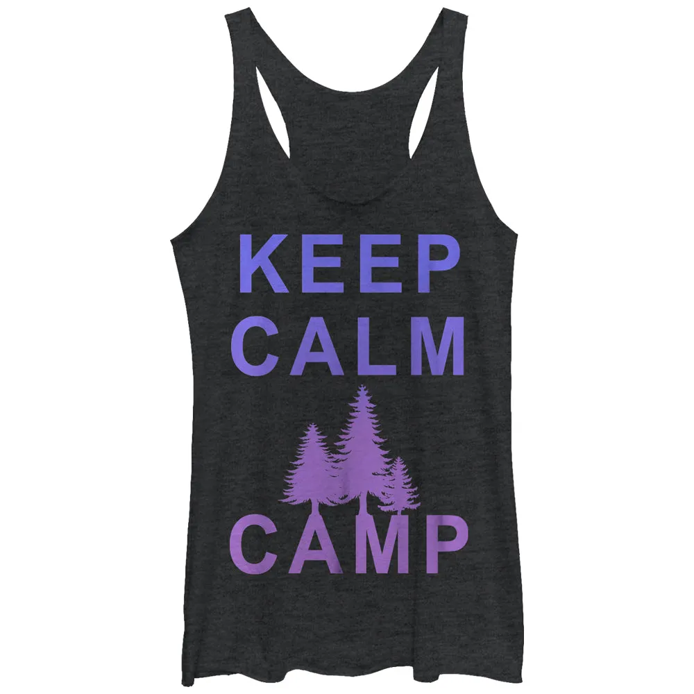 Women's CHIN UP Keep Calm Camp Racerback Tank Top sold by Chin Up Apparel