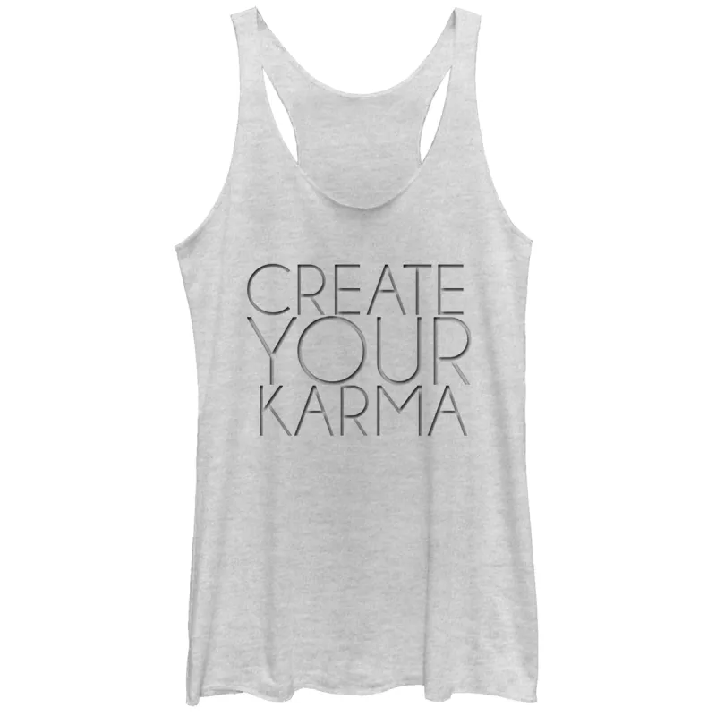 Women's CHIN UP Create Your Karma Racerback Tank Top sold by Chin Up Apparel