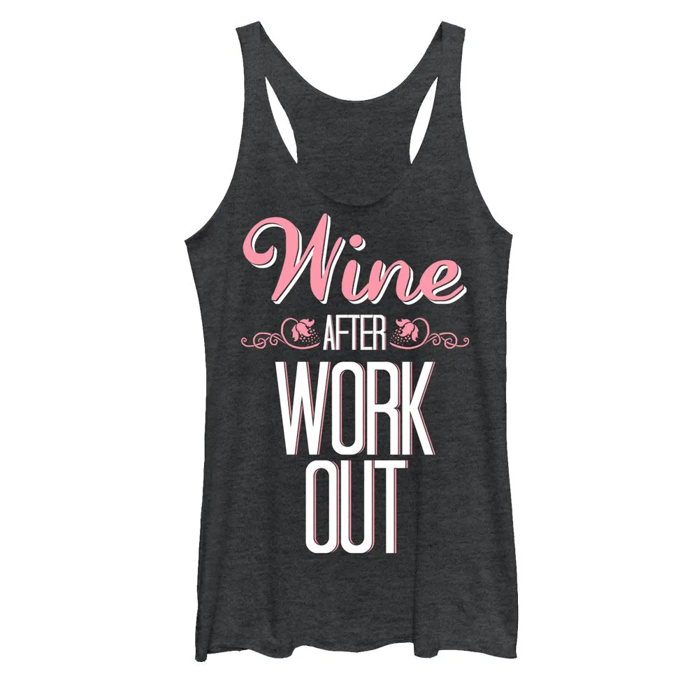 Women's CHIN UP Wine After Work Out Racerback Tank Top sold by Chin Up Apparel