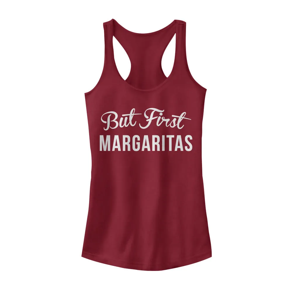Junior's CHIN UP But First Margaritas Racerback Tank Top sold by Chin Up Apparel
