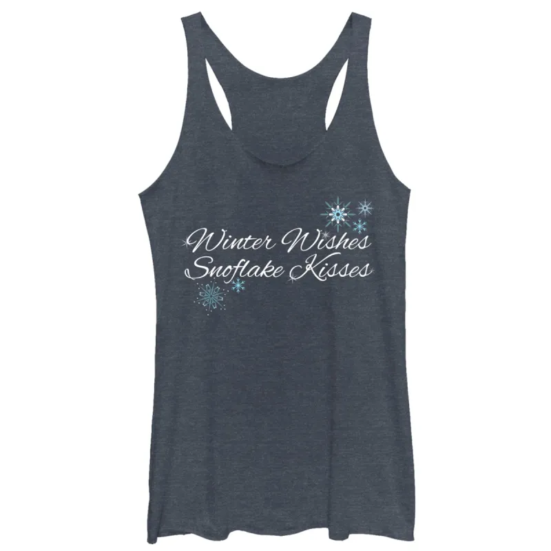 Women's CHIN UP Winter Wishes & Snowflake Kisses Racerback Tank Top sold by Chin Up Apparel