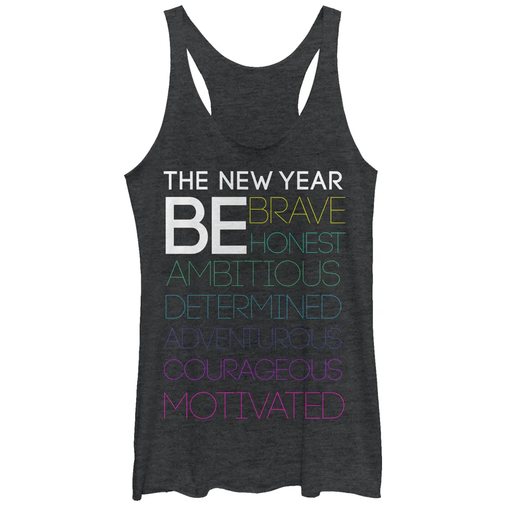 Women's CHIN UP New Year Be Motivated Racerback Tank Top sold by Chin Up Apparel
