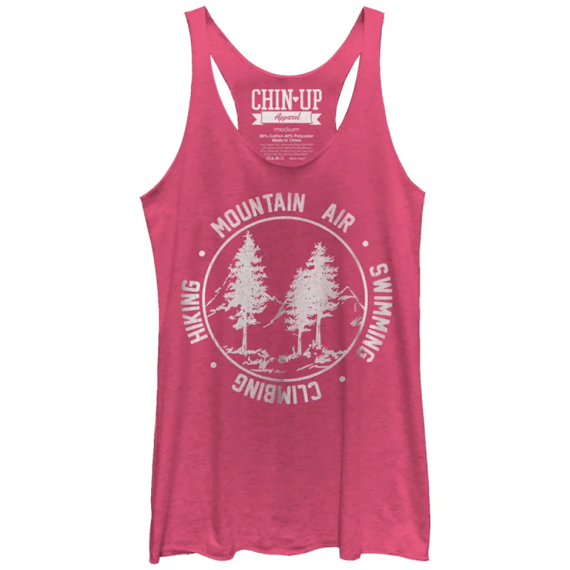 Women's CHIN UP Climbing Hiking Mountain Air Racerback Tank Top sold by Chin Up Apparel