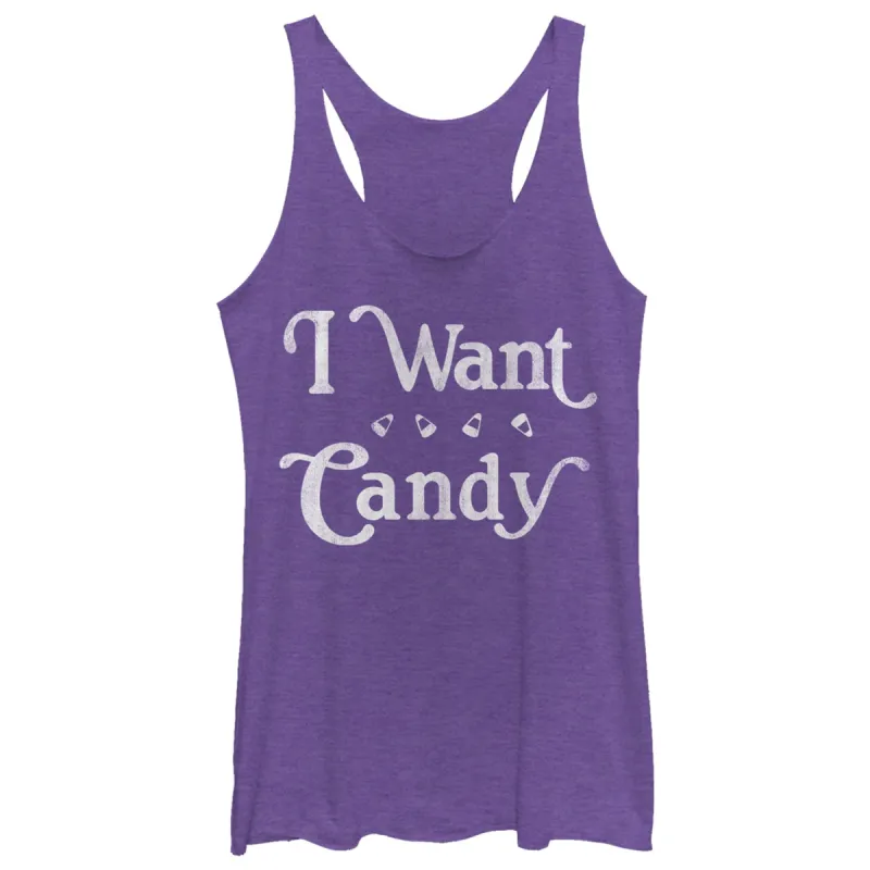 Women's CHIN UP Halloween Want Candy Racerback Tank Top sold by Chin Up Apparel
