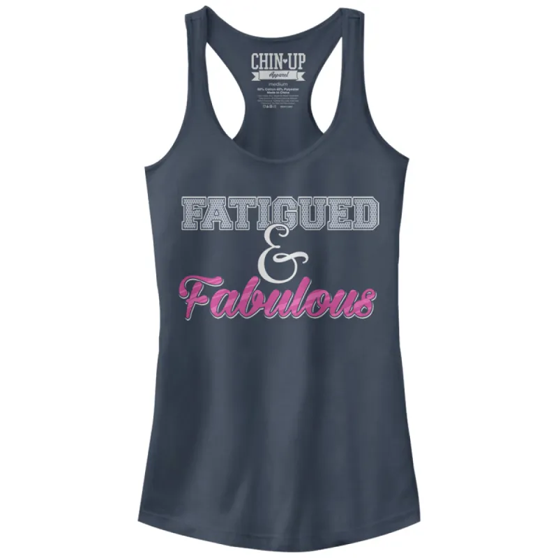 Junior's CHIN UP Fatigued and Fabulous Racerback Tank Top sold by Chin Up Apparel