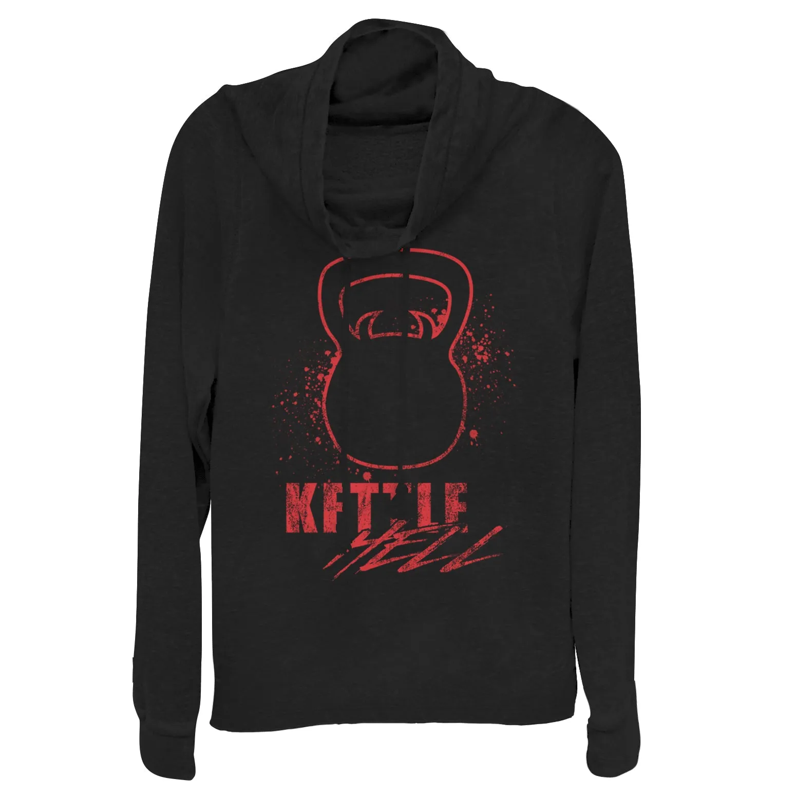 Junior's CHIN UP Kettlebell Hell Cowl Neck Sweatshirt sold by Chin Up Apparel