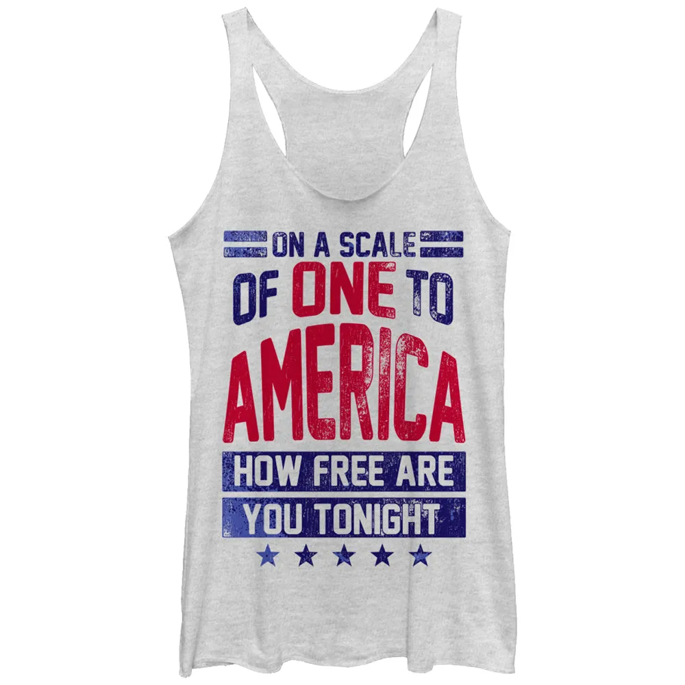 Women's CHIN UP 4th of July America Free Tonight Racerback Tank Top sold by Chin Up Apparel