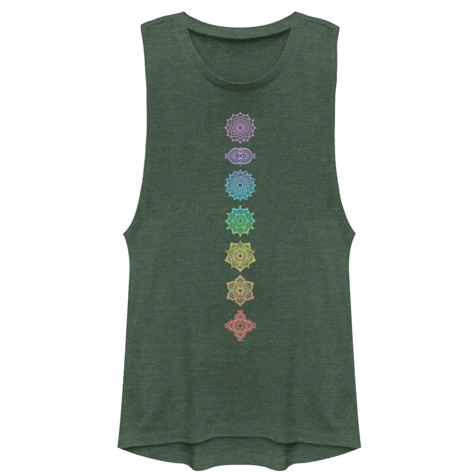 Junior's CHIN UP Rainbow Chakra Festival Muscle Tee sold by Chin Up Apparel