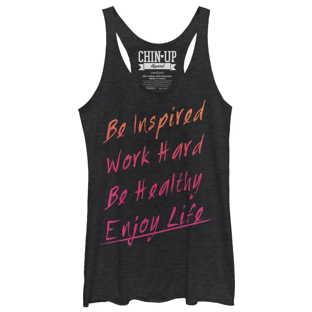 Women's CHIN UP Be Inspired Racerback Tank Top sold by Chin Up Apparel