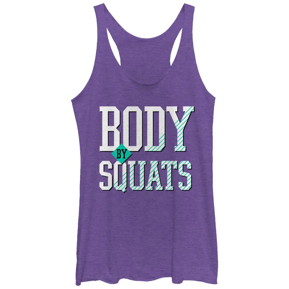 Women's CHIN UP Body By Squats Racerback Tank Top sold by Chin Up Apparel