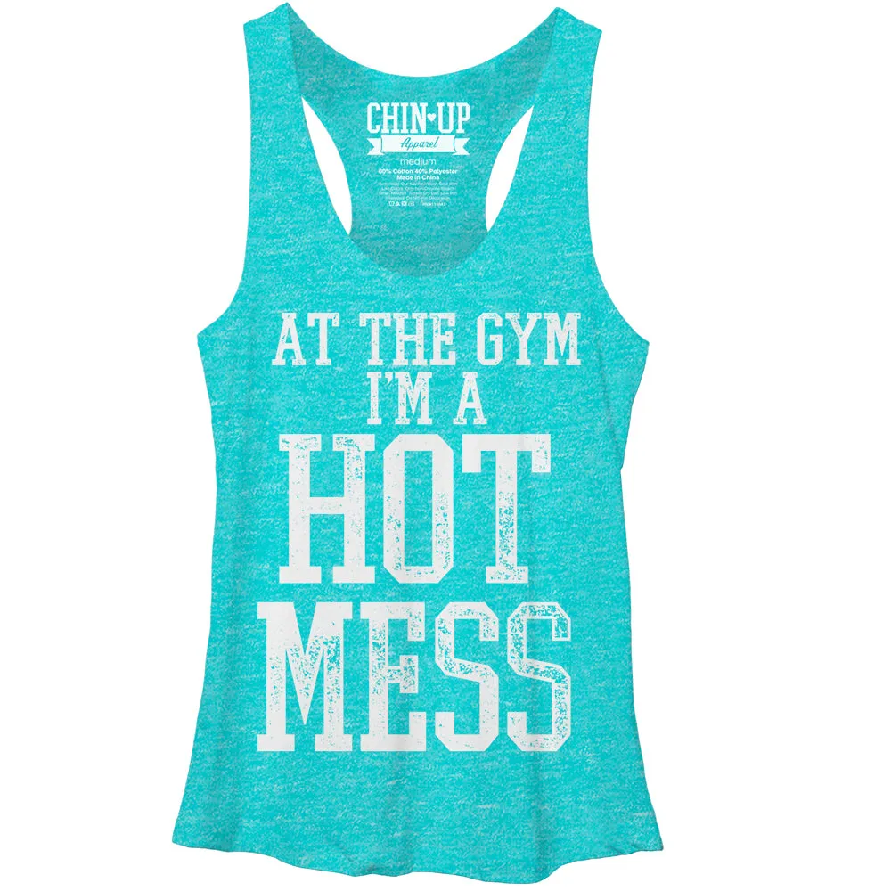 Women's CHIN UP Hot Mess Racerback Tank Top sold by Chin Up Apparel
