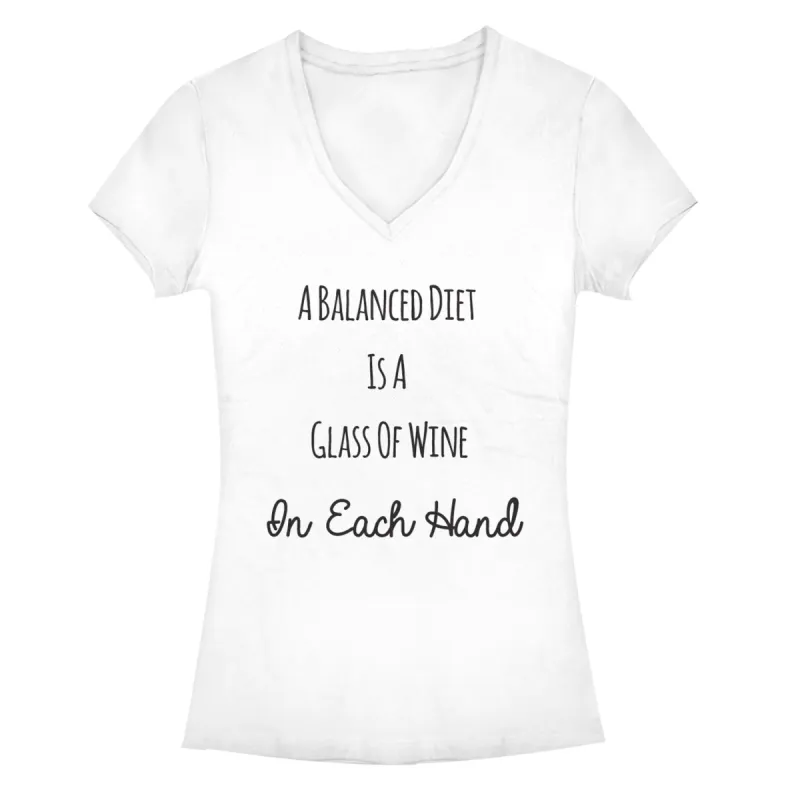Junior's CHIN UP Balanced Wine Diet T-Shirt made by Chin Up Apparel
