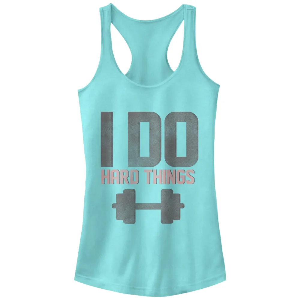 Junior's CHIN UP I Do Hard Things Racerback Tank Top sold by Chin Up Apparel