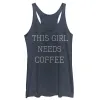 Women's CHIN UP Girl Needs Coffee Racerback Tank Top sold by Chin Up Apparel