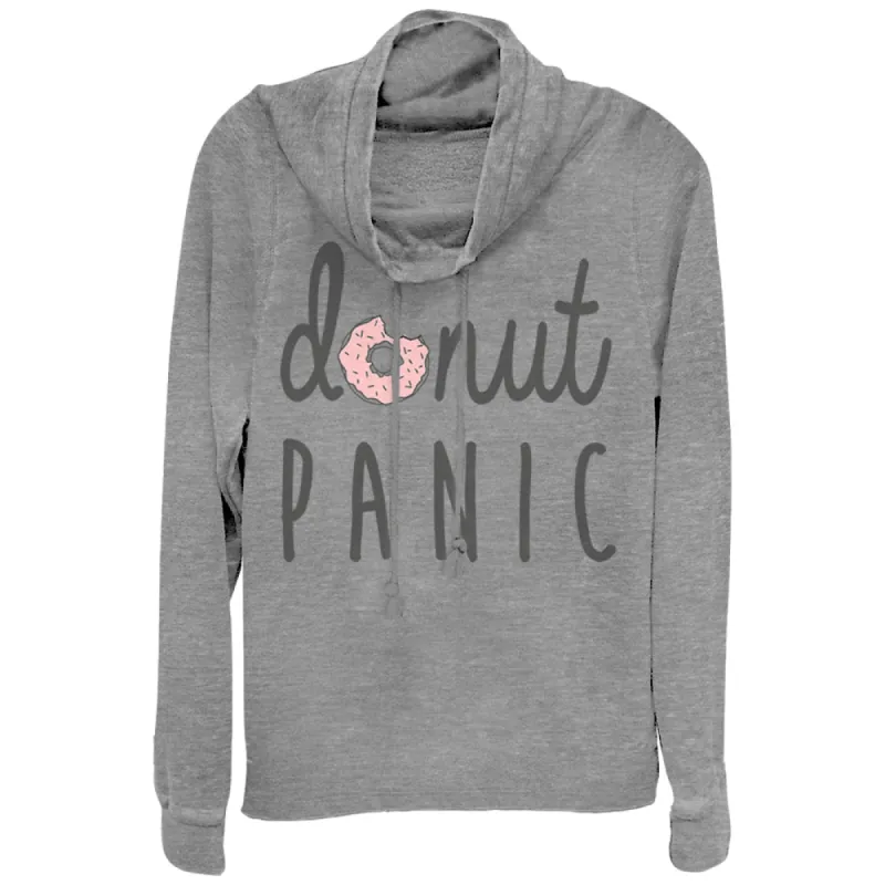 Junior's CHIN UP Donut Panic Cowl Neck Sweatshirt sold by Chin Up Apparel