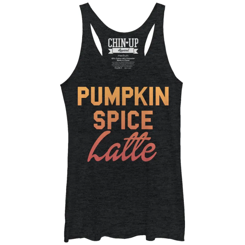 Women's CHIN UP Pumpkin Spice Latte Racerback Tank Top sold by Chin Up Apparel