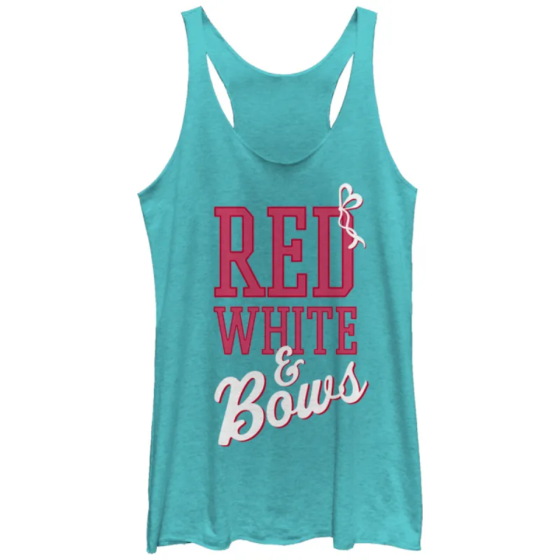 Women's CHIN UP 4th of July and Bows Racerback Tank Top sold by Chin Up Apparel