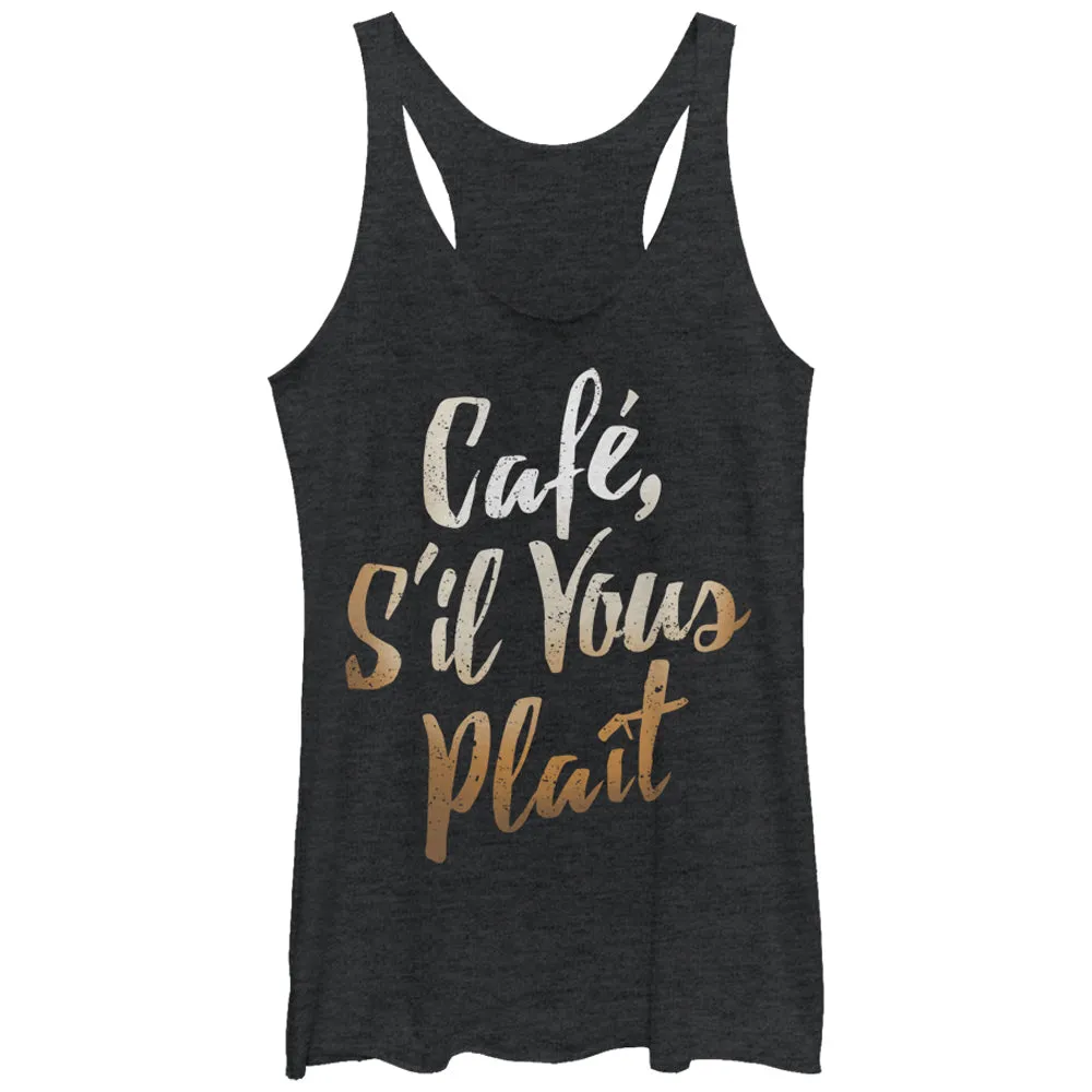 Women's CHIN UP Cafe S'il Vous Plait Racerback Tank Top sold by Chin Up Apparel