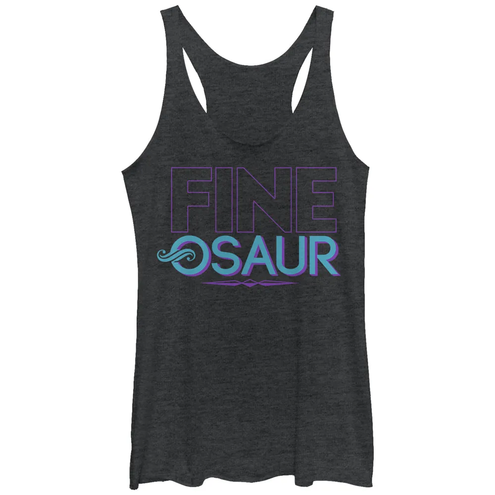 Women's CHIN UP Fine-osaur Dinosaur Racerback Tank Top sold by Chin Up Apparel