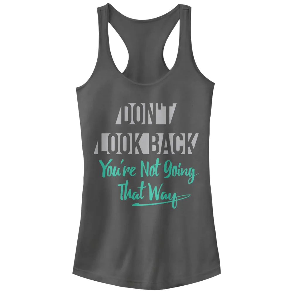 Junior's CHIN UP Don't Look Back Racerback Tank Top sold by Chin Up Apparel