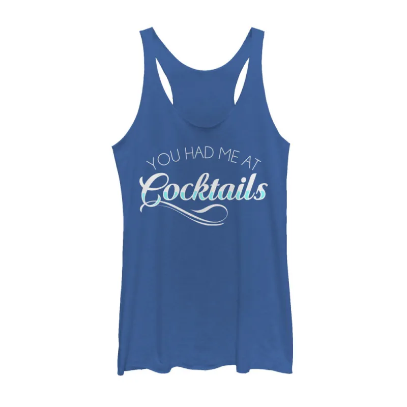 Women's CHIN UP Had Me at Cocktails Racerback Tank Top sold by Chin Up Apparel