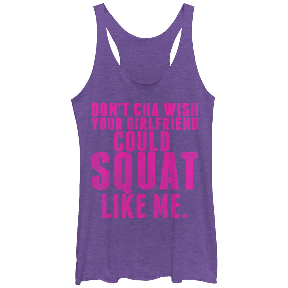 Women's CHIN UP Squat Like Me Racerback Tank Top sold by Chin Up Apparel