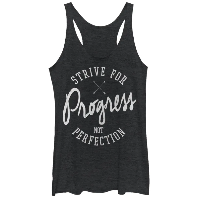 Women's CHIN UP Strive For Progress Not Perfection Racerback Tank Top sold by Chin Up Apparel
