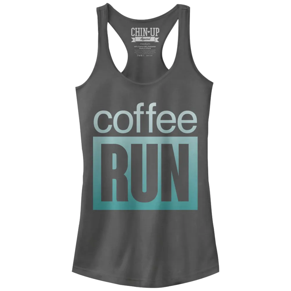 Junior's CHIN UP On a Coffee Run Racerback Tank Top sold by Chin Up Apparel