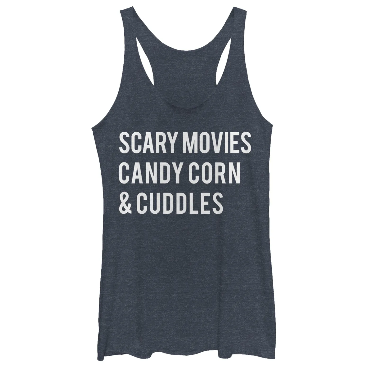 Women's CHIN UP Halloween Candy Corn and Cuddles Racerback Tank Top sold by Chin Up Apparel