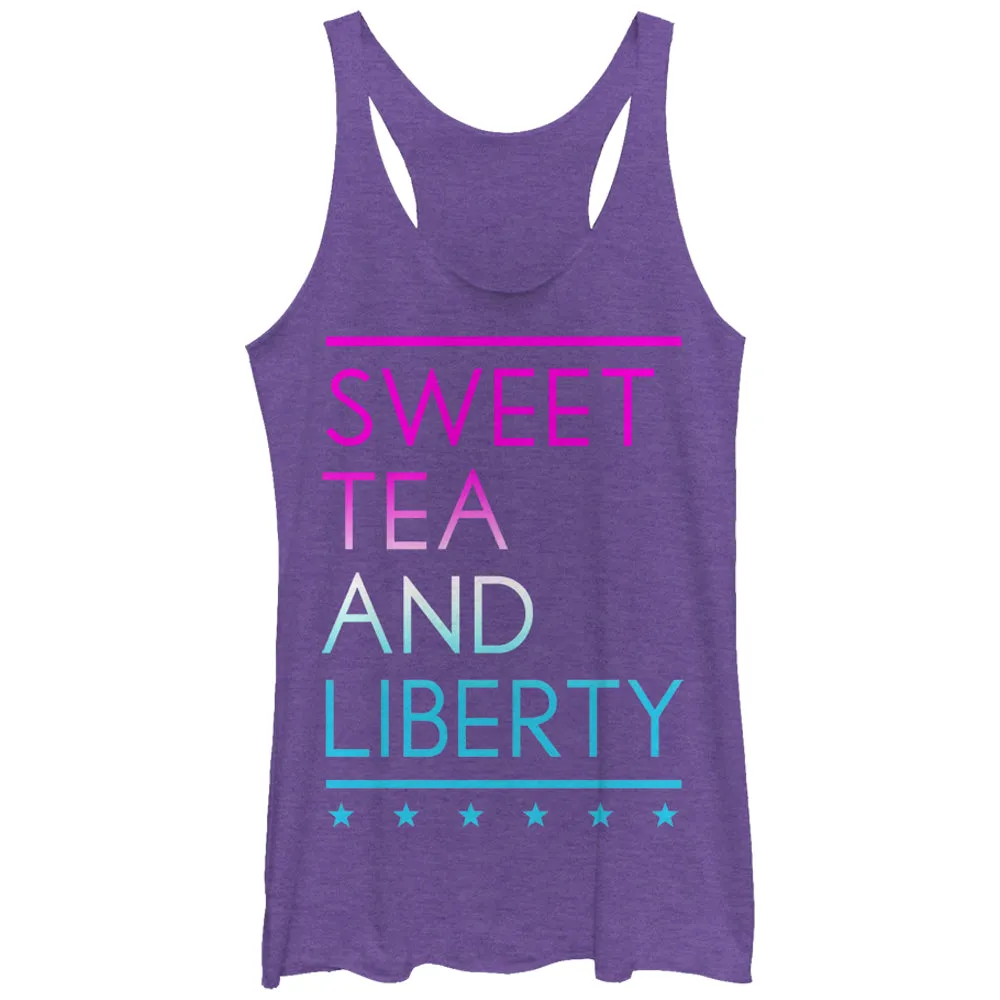 Women's CHIN UP 4th of July Sweet Tea and Liberty Racerback Tank Top sold by Chin Up Apparel product image thumbnail 2