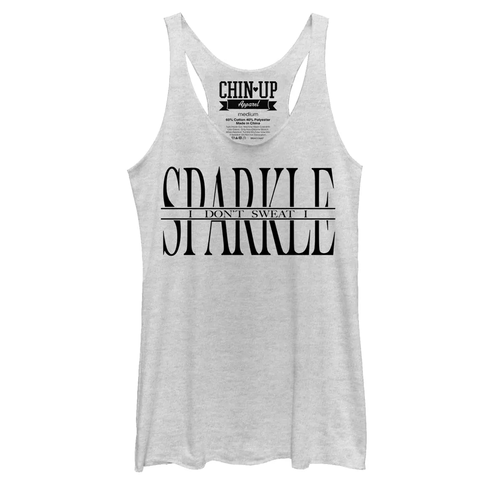 Women's CHIN UP Sweat Sparkle Racerback Tank Top sold by Chin Up Apparel