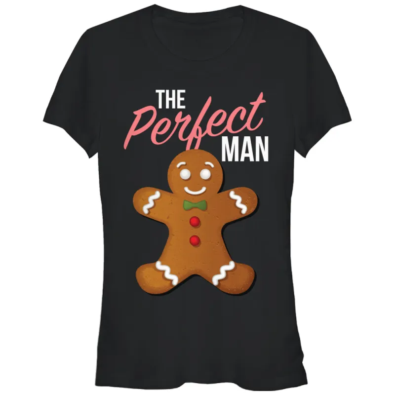 Junior's CHIN UP Christmas Perfect Gingerbread Man T-Shirt sold by Chin Up Apparel