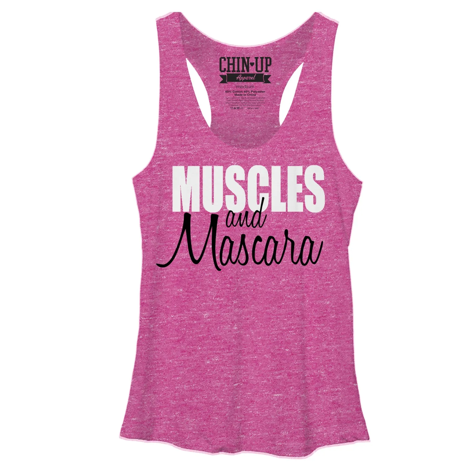 Women's CHIN UP Mascara Racerback Tank Top sold by Chin Up Apparel