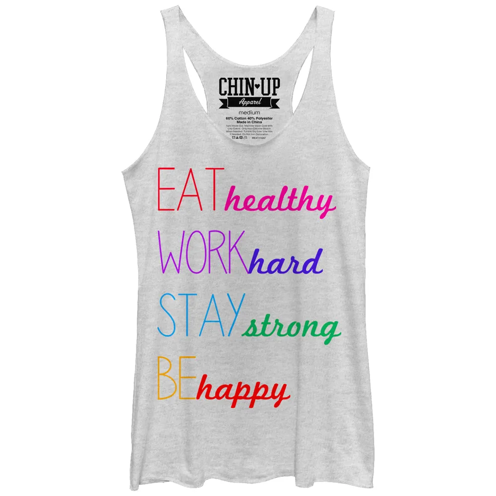 Women's CHIN UP Happy Racerback Tank Top sold by Chin Up Apparel