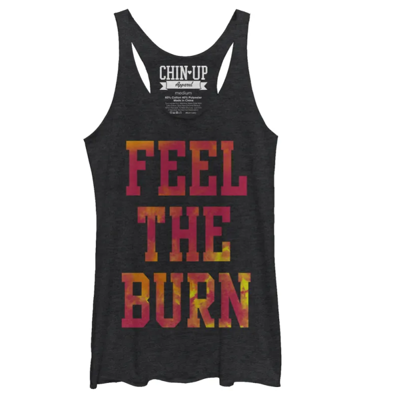 Women's CHIN UP Feel the Burn Racerback Tank Top sold by Chin Up Apparel