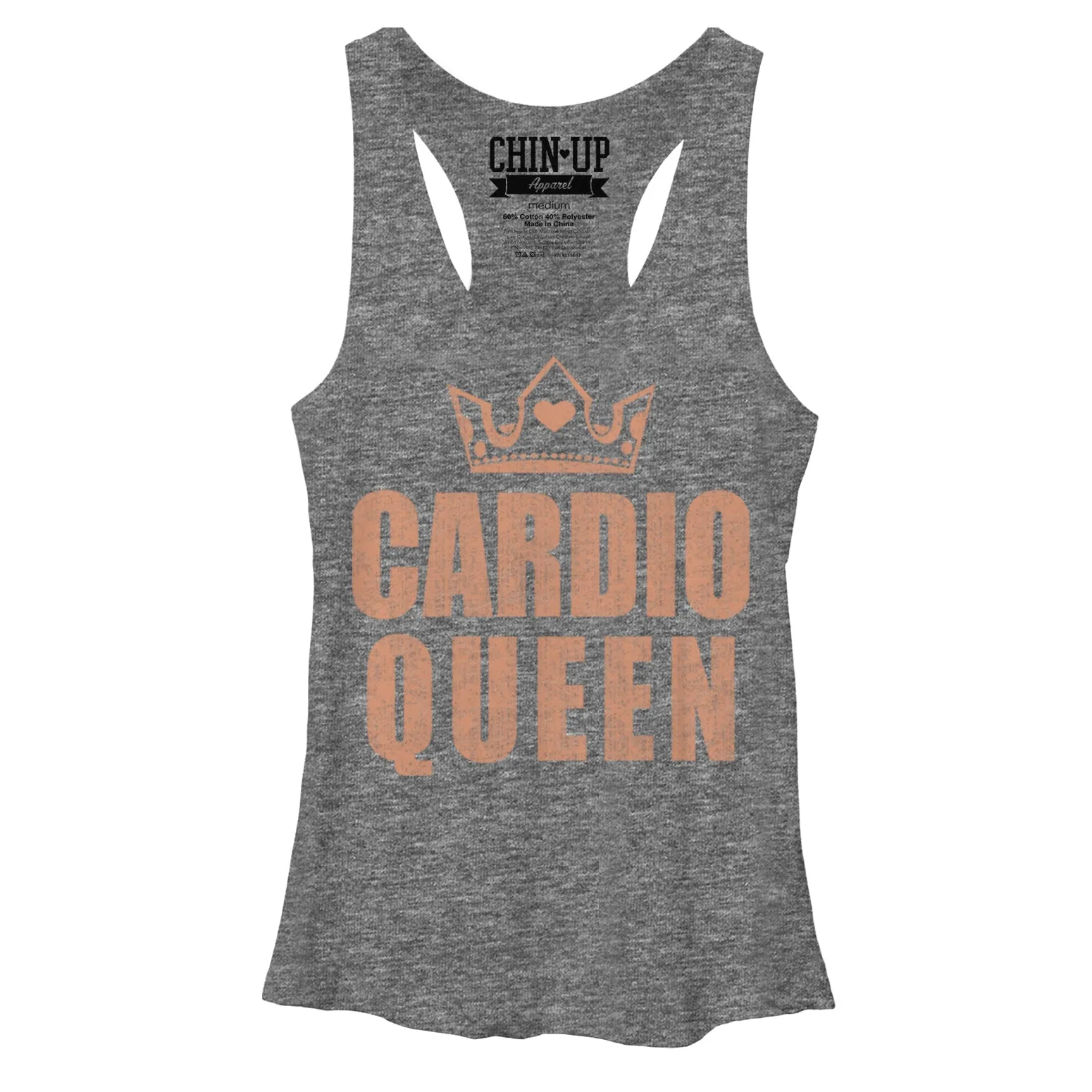 Women's CHIN UP Cardio Queen Crown Racerback Tank Top sold by Chin Up Apparel