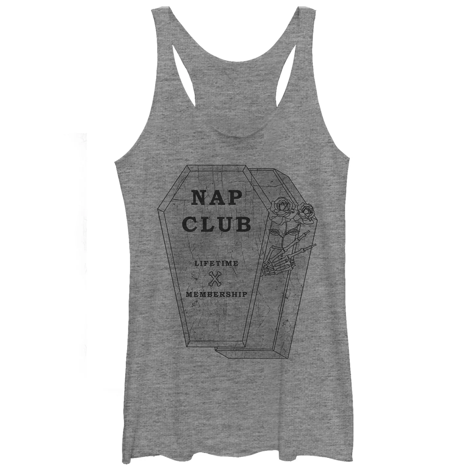 Women's CHIN UP Halloween Nap Club Coffin Racerback Tank Top sold by Chin Up Apparel